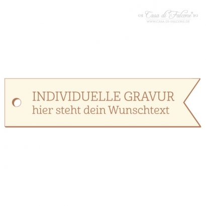 Holzanhnger Fhnchen - mit individueller Gravur 25er Set