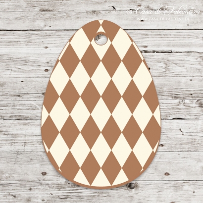 Holzanhnger - Osterei harlekin