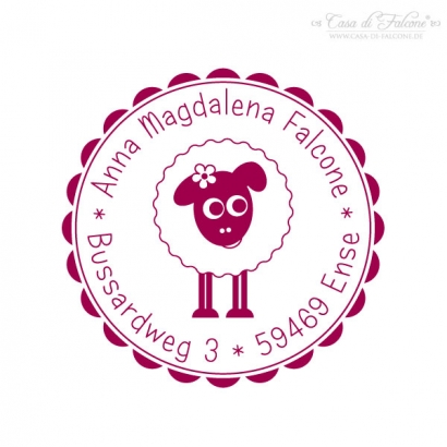 Kinderadressstempel Schaf