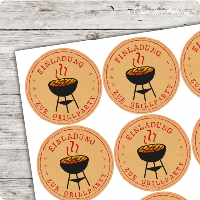 Motivaufkleber Grillparty