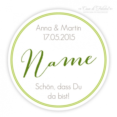 Handwriting - Aufkleber Namenskarte