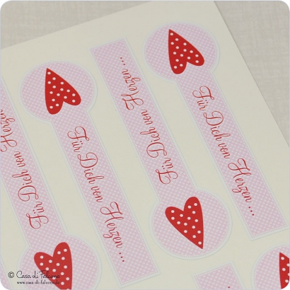 Motivaufkleber Verschlussetiketten Herz