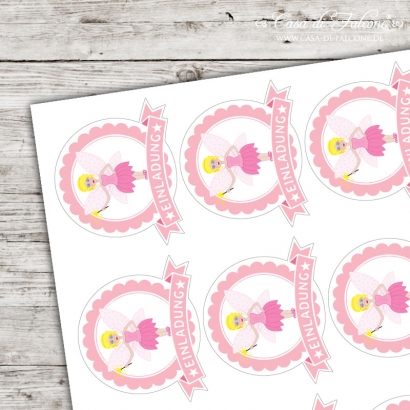 Motivaufkleber Fee Einladung