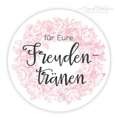 Aufkleber fr die Freudentrnen, rose
