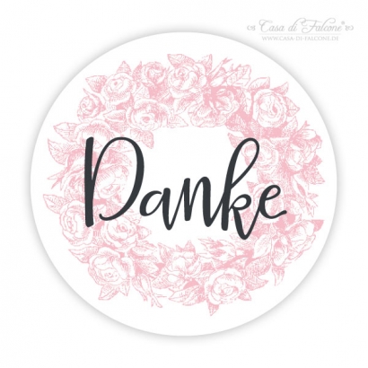 Hochzeit Danke Aufkleber rose