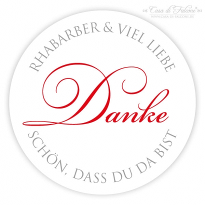 Elegance - Danke Aufkleber rund