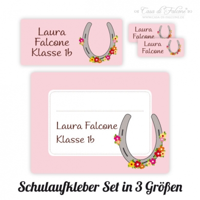 Schuletiketten Set Hufeisen