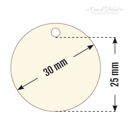 Holzanhnger rund - Kalligrafie mit Wunschtext Gravur 25er Set