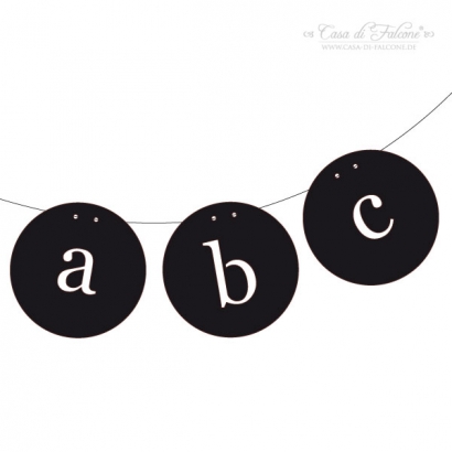 Buchstaben Girlande schwarz individuell