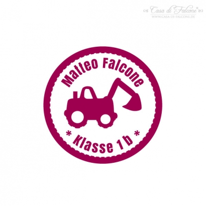 Namensstempel Bagger
