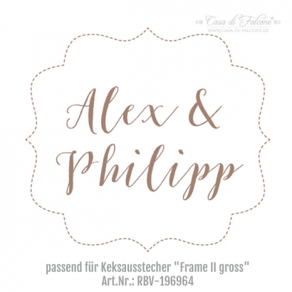Personalisierter Keksstempel Hochzeit, Kalligrafie mit Namen