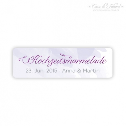Watercolour - Aufkleber fr Hochzeitsmarmelade schmal