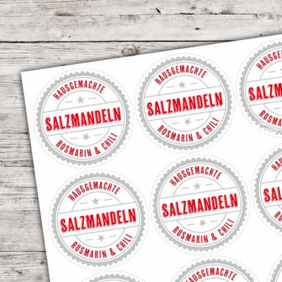 Aufkleber Salzmandeln