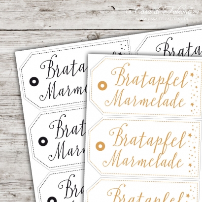 Aufkleber Bratapfelmarmelade Hangtag
