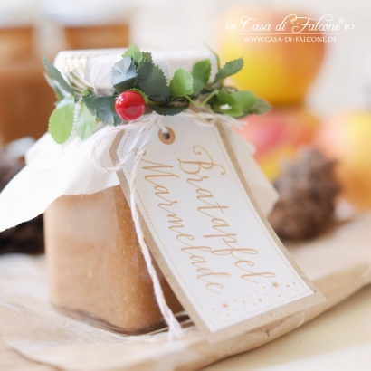 Aufkleber Bratapfelmarmelade Hangtag