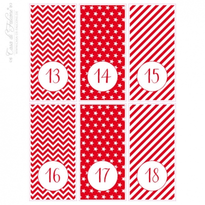 Adventskalender Aufkleber Zahlen modern