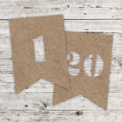 Adventskalender Zahlen Papieranhnger Fhnchen Kraftpapier
