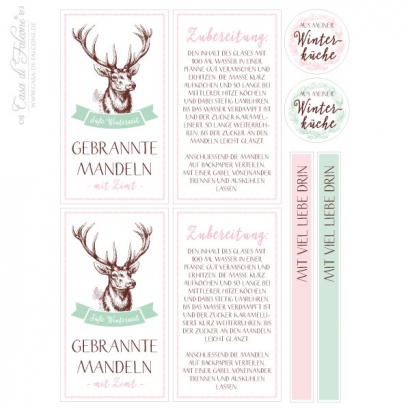 Aufkleber Gebrannte Mandeln Mischung, pastell