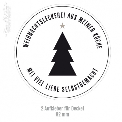 Keksverpackung Weihnachten 2er Set, Tannenbaum schwarz-weiss