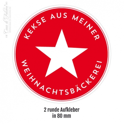 Kekstten Weihnachten 4er Set, Stern rot-weiss