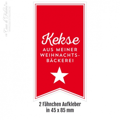 Kekstten Weihnachten 4er Set, Stern rot-weiss