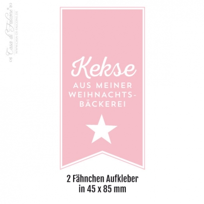 Kekstten Weihnachten 4er Set, Stern rosa-weiss