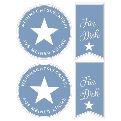 Keksverpackung Weihnachten 2er Set, Stern rot