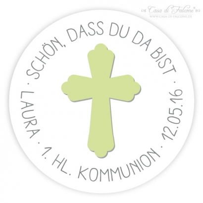 Kommunion Aufkleber Kreuz