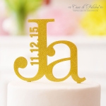 Personalisierter Cake Topper Ja, glitzer