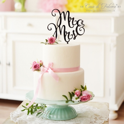 Cake topper Hochzeit Mr & Mrs (Mann & Frau)