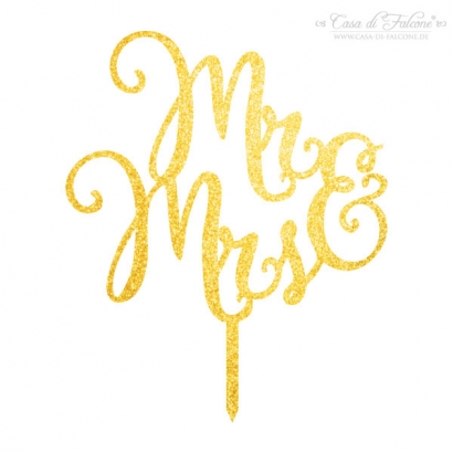 Cake topper Hochzeit Mr & Mrs (Mann & Frau), glitzer