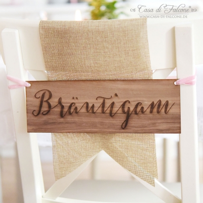Holzschild Brutigam zur Hochzeit