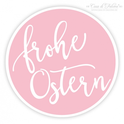 Aufkleber frohe Ostern Kalligrafie gelb, rosa, grn
