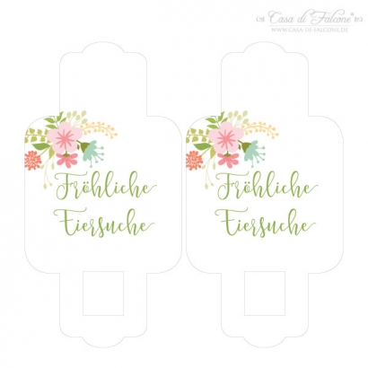 Konturensticker Eierschachtel Ostern floral