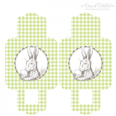 Aufkleber Ostern fr Eierschachtel, Hase Nostalgie