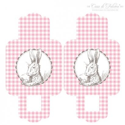 Aufkleber Ostern fr Eierschachtel, Hase Nostalgie