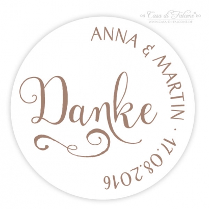 Keksstempel Hochzeit Danke mit Namen und Datum