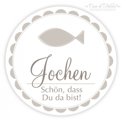 Aufkleber Tischkarte Kommunion, Fisch