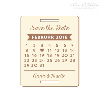 Save the Date Holzanhnger 15er Set