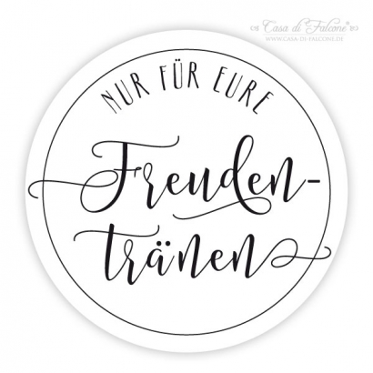 Aufkleber Freudentrnen, Kalligrafie schwarz-weiss