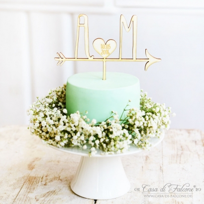 Personalisierter Cake topper Holz, Pfeil