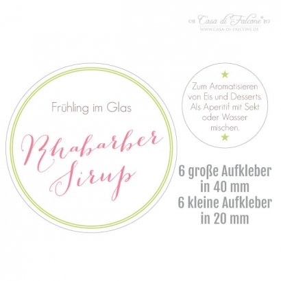 Aufkleber Rhabarber Sirup