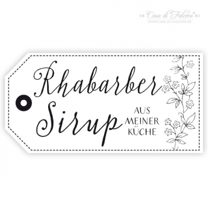 Aufkleber Rhabarbersirup Hangtag