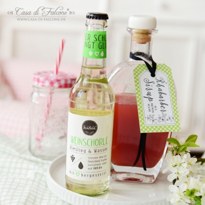 Aufkleber Rhabarbersirup Hangtag
