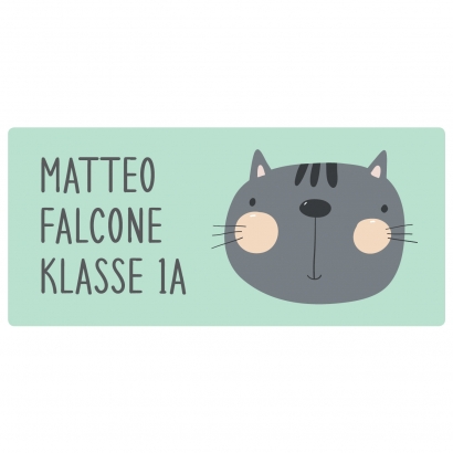 Schulaufkleber Katze eckig