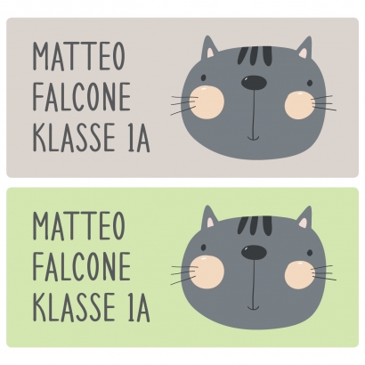 Schulaufkleber Katze eckig