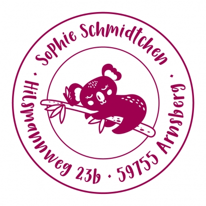 Personalisierter Adressstempel fr Kinder, Koalabr