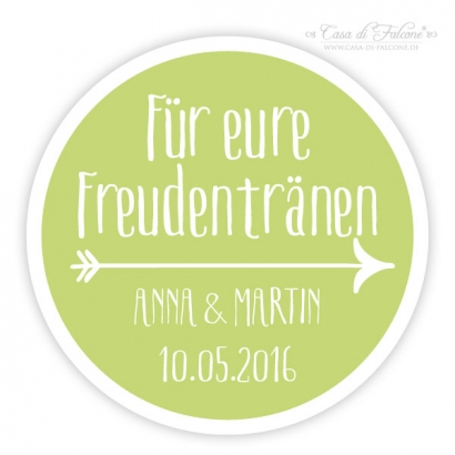 Personalisierte Aufkleber Freudentrnen, Pfeil