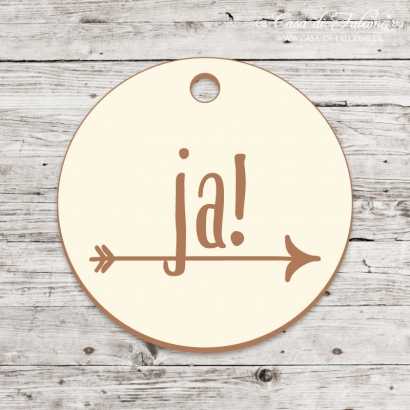 Hochzeit Anhnger aus Holz, ja Pfeil