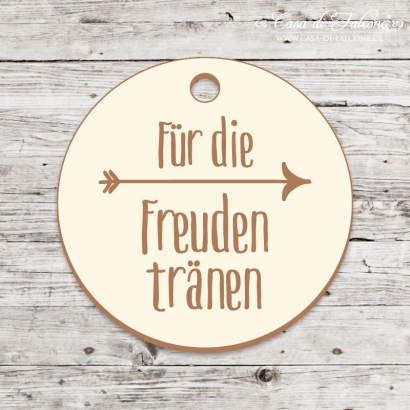 Hochzeit Anhnger aus Holz, Freudentrnen Pfeil